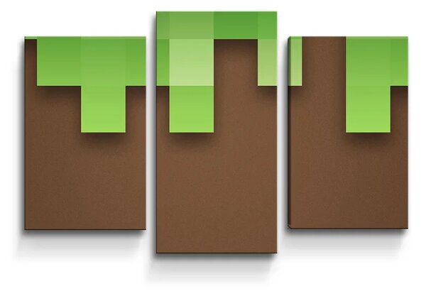Sablio Obraz - 3-dílný Green Blocks 2 - 75x50 cm