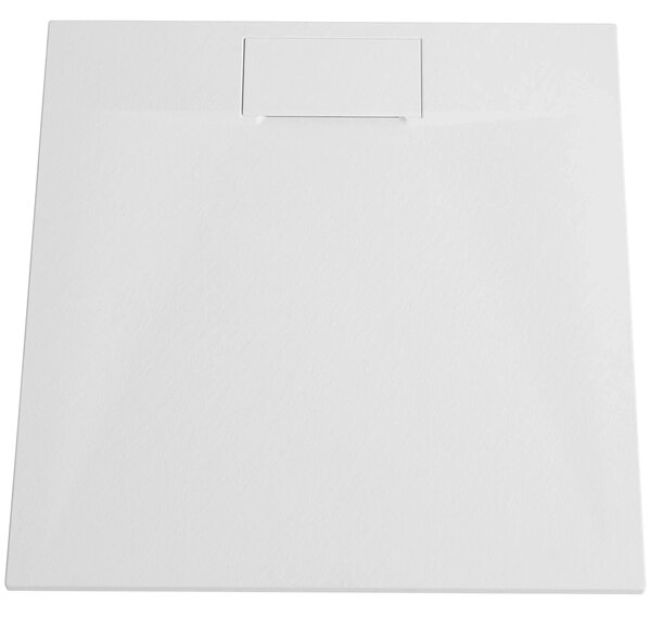 CERANO - Sprchová vanička štvorcová Enzo - SMC/minerálny kompozit - štruktúrovaná biela matná - 80x80x3 cm