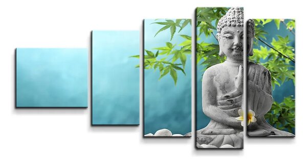 Sablio Obraz - 5-dílný Budha - 100x60 cm