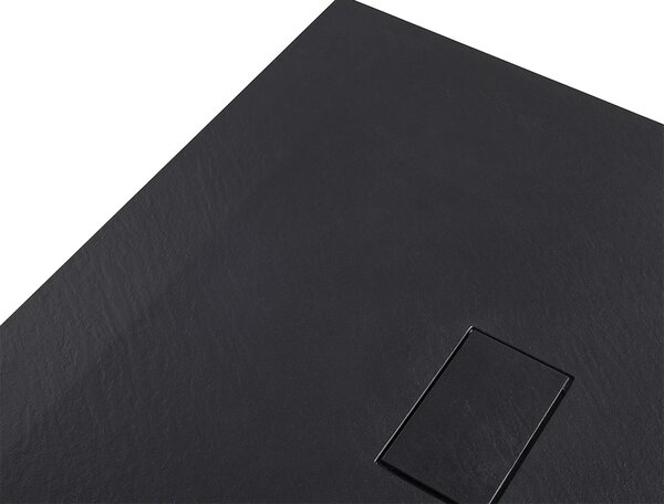 CERANO - Sprchová vanička štvorcová FlexiCut - SMC/minerálny kompozit - upraviteľná - čierna matná - 100x100x3 cm
