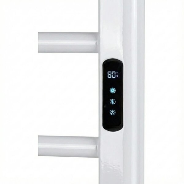 CERANO - Elektrický sušiak uterákov Ramus, s displejom - 160W - biela lesklá - 1400x30 mm
