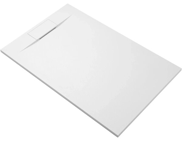 CERANO - Sprchová vanička obdĺžniková Enzo - SMC/minerálny kompozit - štruktúrovaná biela matná - 100x80x3 cm