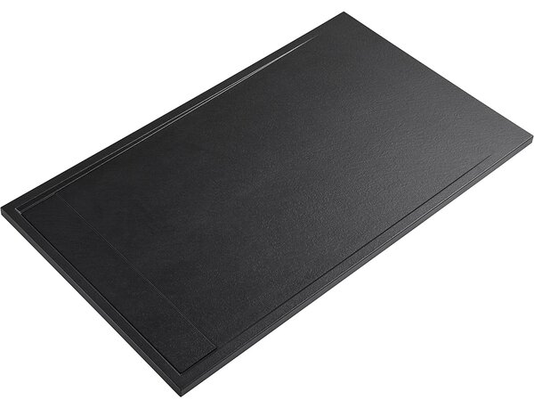 CERANO - Sprchová vanička obdĺžniková Lugo - SMC/minerálny kompozit - čierna matná - 100x80x3 cm
