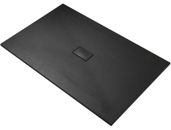CERANO - Sprchová vanička obdĺžniková FlexiCut - SMC/minerálny kompozit - upraviteľná - čierna matná - 120x100x3 cm