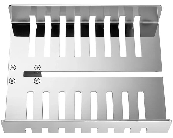 CERANO - Polička s drážkami na sklo sprchovacieho kúta - 6-8 mm - chróm - 25x11,7 cm