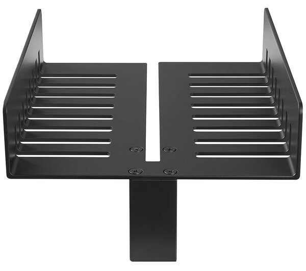 CERANO - Polička s drážkami na sklo sprchovacieho kúta - 6-8 mm - čierna matná - 25x11,7 cm