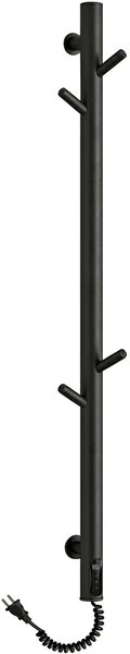 CERANO - Elektrický sušiak uterákov Ramus, s displejom - 160W - čierna štruktúrovaná matná - 1400x30 mm