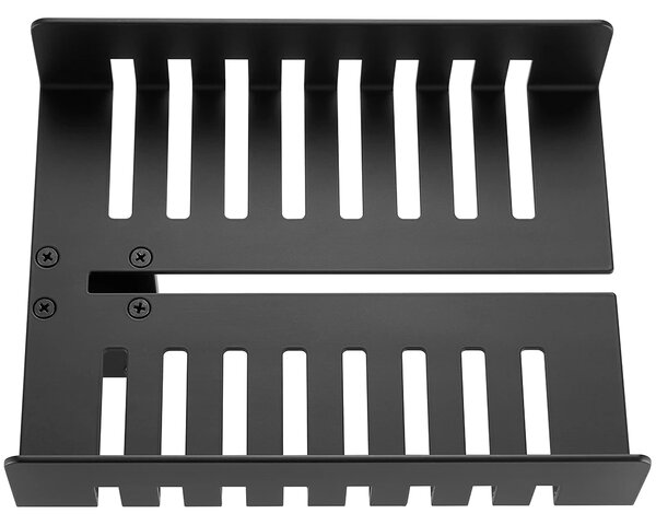 CERANO - Polička s drážkami na sklo sprchovacieho kúta - 6-8 mm - čierna matná - 25x11,7 cm