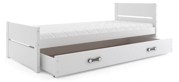 Detská posteľ DARTEK, 90x200, biela + úložný pristor + matrac + rošt