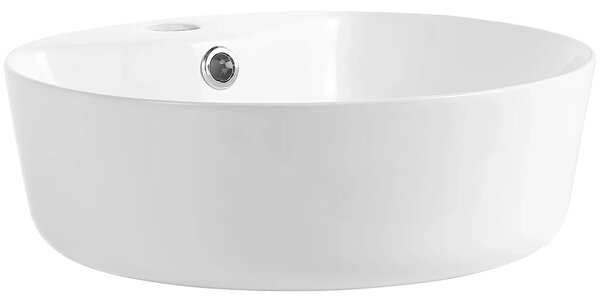CERANO - Umývadlo keramické - na dosku - Ramo - biela lesklá - Ø 39 cm