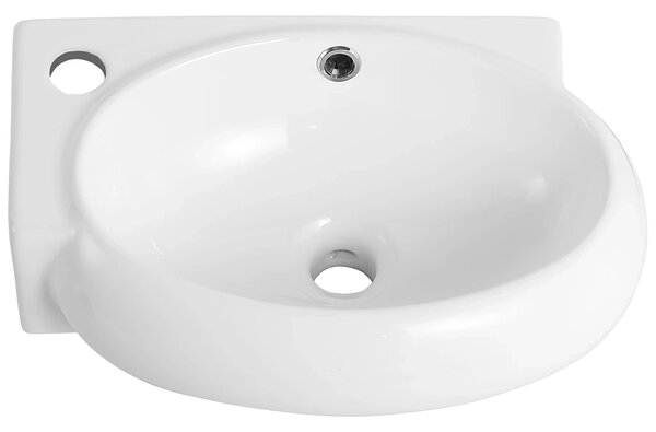 CERANO - Umývadlo keramické - nástenné - Avorio - ľavá - biela lesklá - 43x29 cm