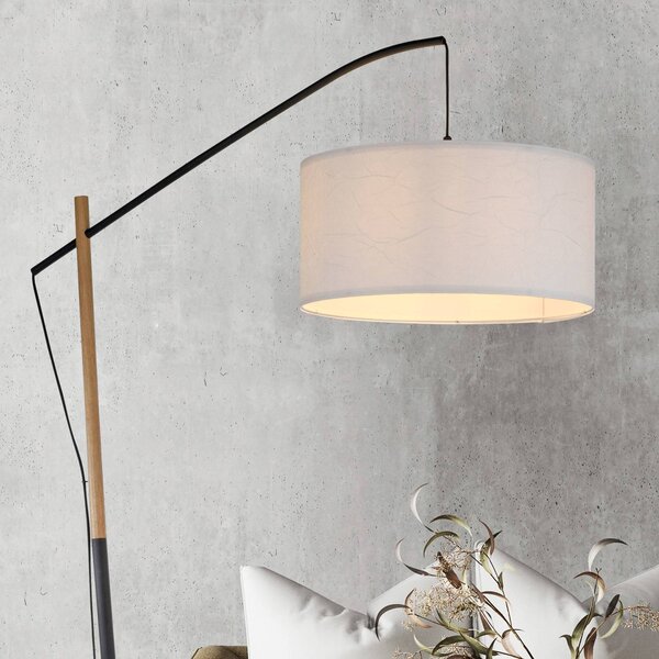 JUST LIGHT. GmbH Zelená stojacia lampa Sofie s papierovým tienidlom, Biela / opálová, Obývacia izba / jedáleň, kov, Moderný, Stojaca lampa