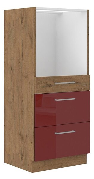 Mirjan24 Kuchynská skrinka pod rúru so zásuvkami Woodline 60 DPS-145 3S BB, Farby: dub lancelot / matera 5902928945775