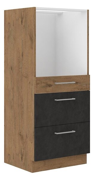 Mirjan24 Kuchynská skrinka pod rúru so zásuvkami Woodline 60 DPS-145 3S BB, Farby: dub lancelot / matera 5902928945775
