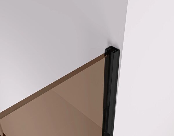 CERANO - Sprchová zástena Walk-in Crystal TL/P - 8 mm - bezvzperový systém - čierna matná, bronzové sklo - 50x50x200 cm