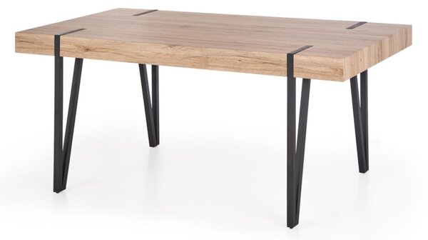 Jedálenský stôl ALEXIA, 120x76x80, dub san remo/čierna