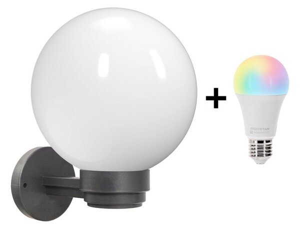 Brilagi -LED RGBW Vonkajšie nástenné svietidlo HARBOR 1xE27/9W/230V IP33 antracit/biela