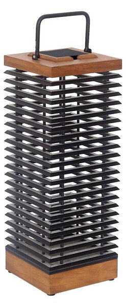 Les Jardins LED solárna lampa Tekura, teak/šedá, 66 cm, Svetlé drevo, Drevo, Solárne svietidlá