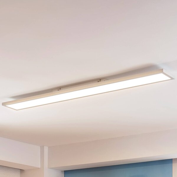 Arcchio Panel LED Enora, 3500 lm, biely, kov, 119,5 cm, Biela / opálová, Obývacia izba / jedáleň, Plast, Moderný, Stropné svetlo