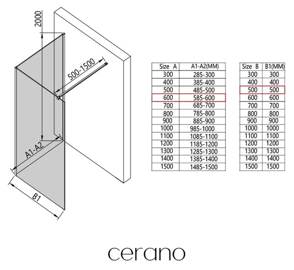 CERANO - Sprchová zástena Walk-in Onyx Corner Cube Ľ/P - 8 mm - hranatá vzpera - chróm, bronzové sklo - 60x50x200 cm