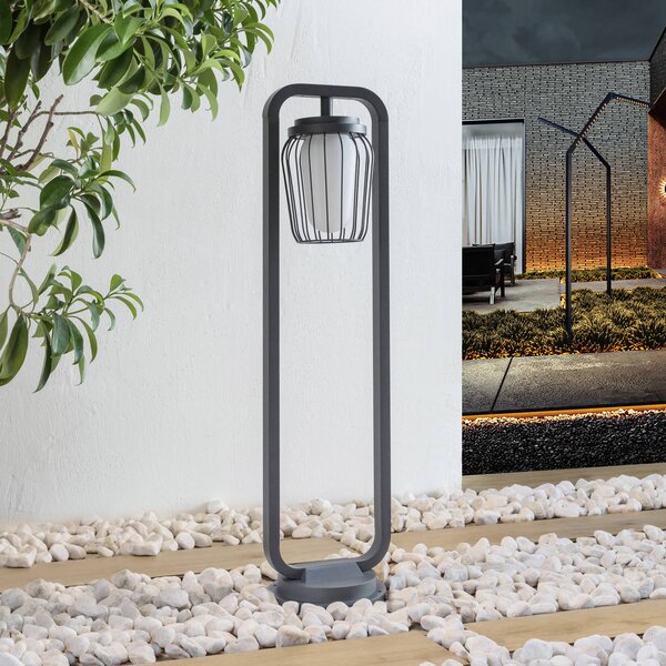 Cestné svetlo Lucande Chandan, 90 cm, antracit, hliník, Čierna, Hliník, Moderný, Stojaca lampa