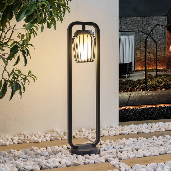 Cestné svetlo Lucande Chandan, 90 cm, antracit, hliník, Čierna, Hliník, Moderný, Stojaca lampa