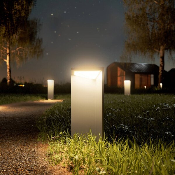LED dobíjacie solárne svetlo Nusolar antracit, výška 34 cm, Hliník / sivá / zinok, Hliník, Moderný, Osvetlenie príjazdovej cesty
