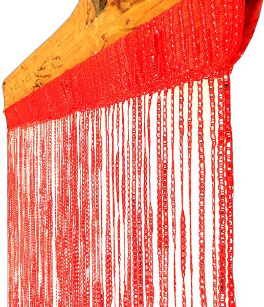 Šnúrková záclona Curtain 100x200 cm červená (povrázková záclona na okno alebo záves na dvere)