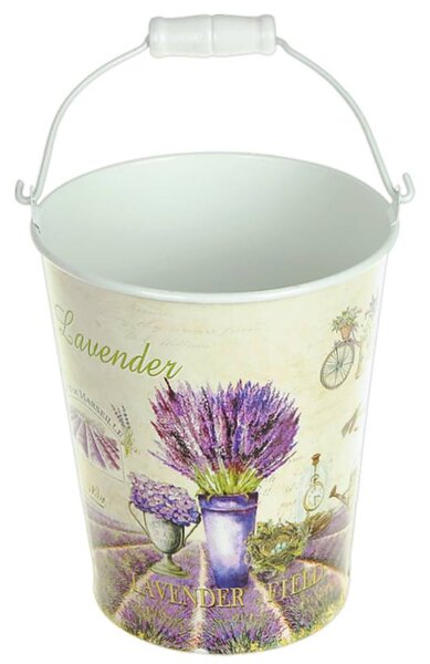 Vedierko dekorácia Lavender (Vedierka s levanduľou)