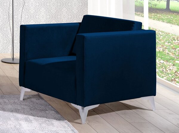 Mirjan24 Kreslo Denim 1, Dostupné poťahy: Solo 263, Farby nožičiek: lesk biely 5902928256284