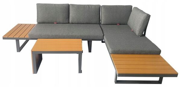 ZÁHRADNÝ SET NORM 175 x 78 + STOLÍK HNEDÝ + SIVÝ