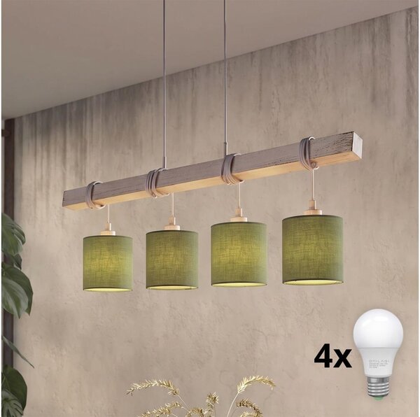 Brilagi - LED luster na lane NUBILA 4xE27/60W/230V sivá/zelená