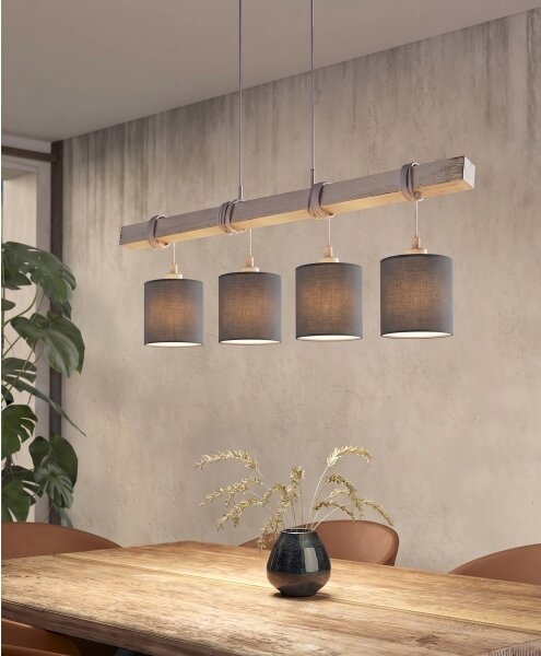 Brilagi - LED luster na lanku NUBILA 4xE27/60W/230V sivá/antracit