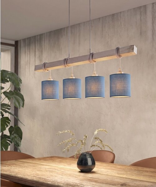 Brilagi - LED luster na lanku NUBILA 4xE27/60W/230V sivá/tmavomodrá