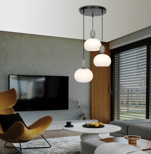 Závesný luster na lanku VALISIA 3xE27/40W/230V čierna/olivová