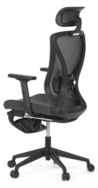 Ergonomická kancelárska stolička ZANE s podnožkou — sieťovina/látka, sivá