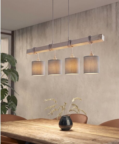 Brilagi - LED luster na lanku NUBILA 4xE27/60W/230V šedá