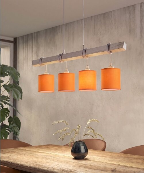 Brilagi - LED luster na lanku NUBILA 4xE27/60W/230V sivá/oranžová