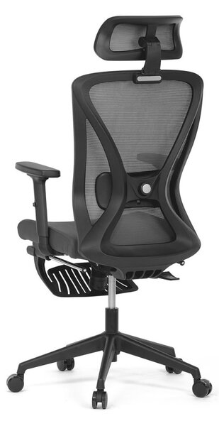 Ergonomická kancelárska stolička ZANE s podnožkou — sieťovina/látka, sivá