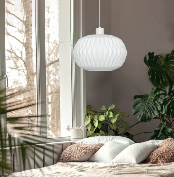 Luster na lanku CARSON 1xE27/40W/230V biely