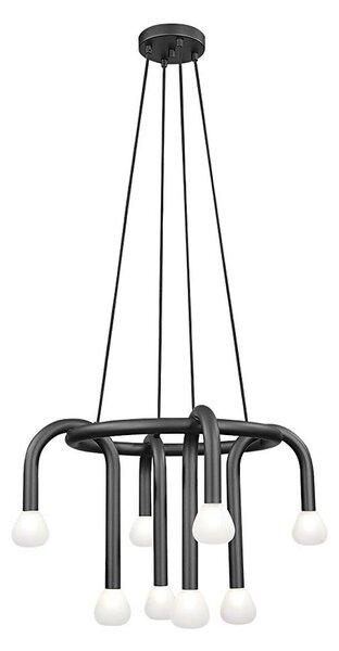 Závesný luster DELORI na lanku 8xG9/28W/230V, čierny