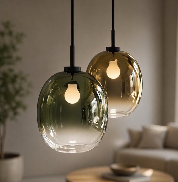 Závesné svietidlo MIRROR 1xE27/14W/230V dýmovo zelené