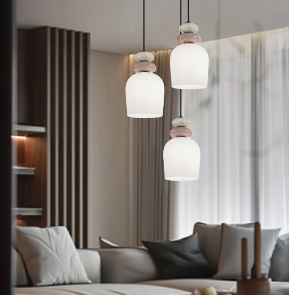 Luster na lanku HILDA 3xE14/40W/230V čierna/hnedá