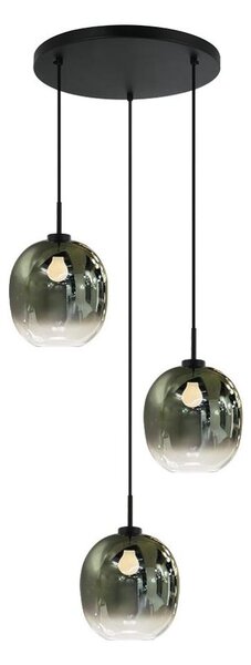 Závesný luster na lane MIRROR 3xE27/14W/230V dymovozelený