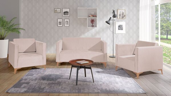 Mirjan24 Sedacia súprava Denim 2+1+1, Dostupné poťahy: Solo 260, Farby nožičiek: čierny lesk 5902928303698