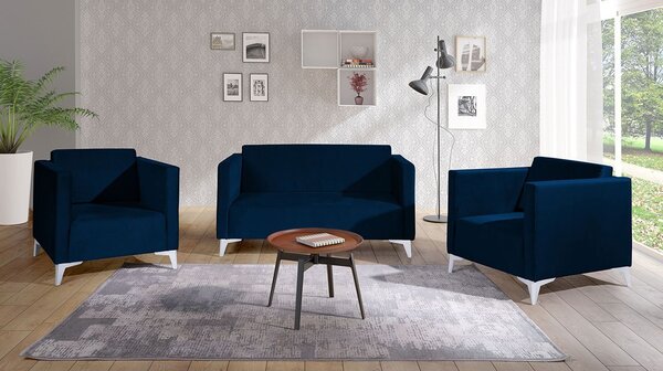 Mirjan24 Sedacia súprava Denim 2+1+1, Dostupné poťahy: Solo 260, Farby nožičiek: čierny lesk 5902928303698