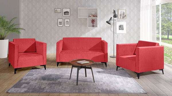 Mirjan24 Sedacia súprava Denim 2+1+1, Dostupné poťahy: Solo 260, Farby nožičiek: čierny lesk 5902928303698