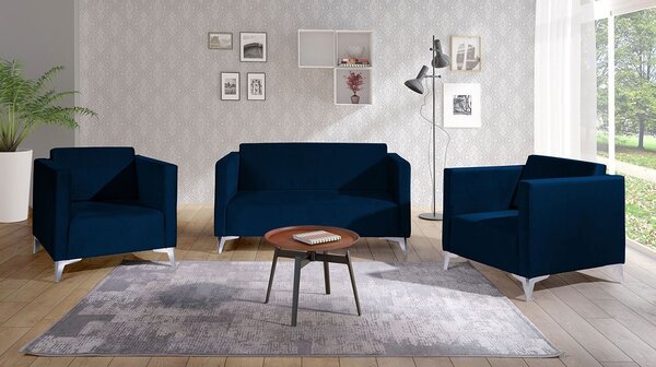 Mirjan24 Sedacia súprava Denim 2+1+1, Dostupné poťahy: Solo 260, Farby nožičiek: čierny lesk 5902928303698