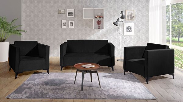 Mirjan24 Sedacia súprava Denim 2+1+1, Dostupné poťahy: Solo 260, Farby nožičiek: čierny lesk 5902928303698