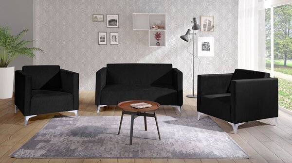 Mirjan24 Sedacia súprava Denim 2+1+1, Dostupné poťahy: Solo 260, Farby nožičiek: čierny lesk 5902928303698